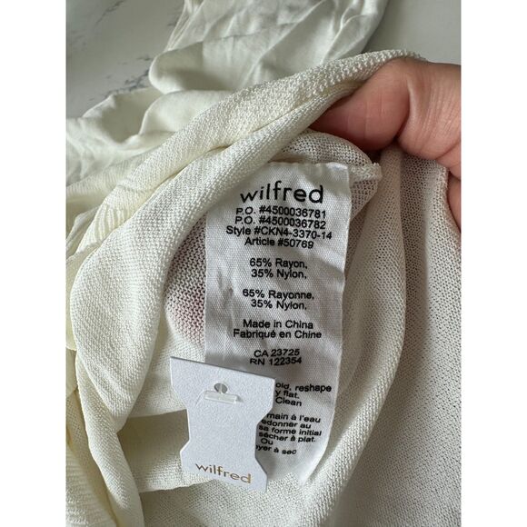 NWT Wilfred Librement Sweater White Asymmetrical Hem Size Medium - Picture 9 of 11